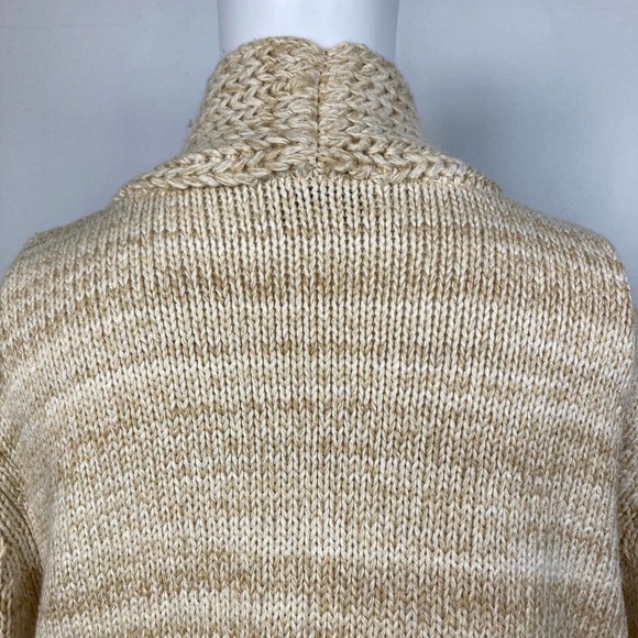 Coldwater Creek Womens Beige Chunky‎ Open Knit Cotton Cardigan Sweater Sz M - Picture 5 of 10